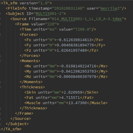 XML results output